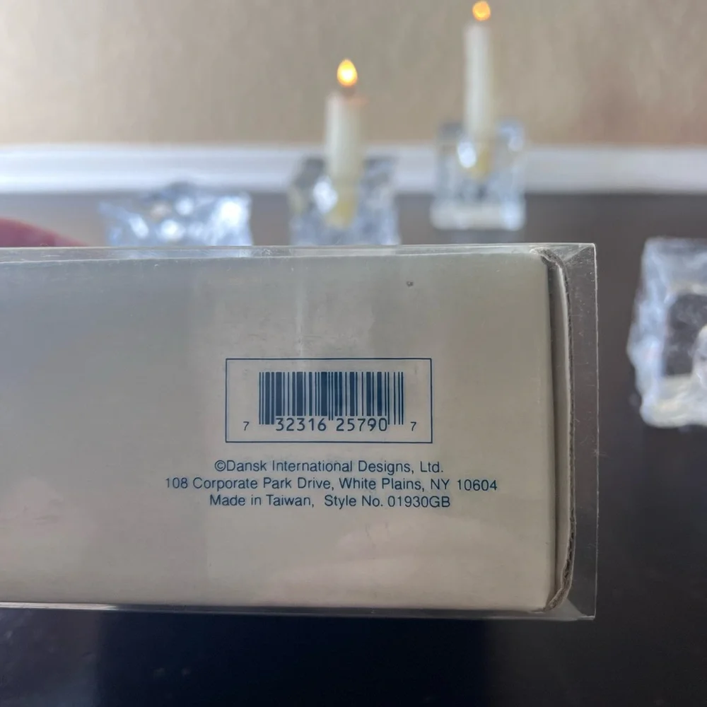 Vintage 1990's Dansk Ice Cube Glass Candlesticks – Set of Four Modern Minimalist